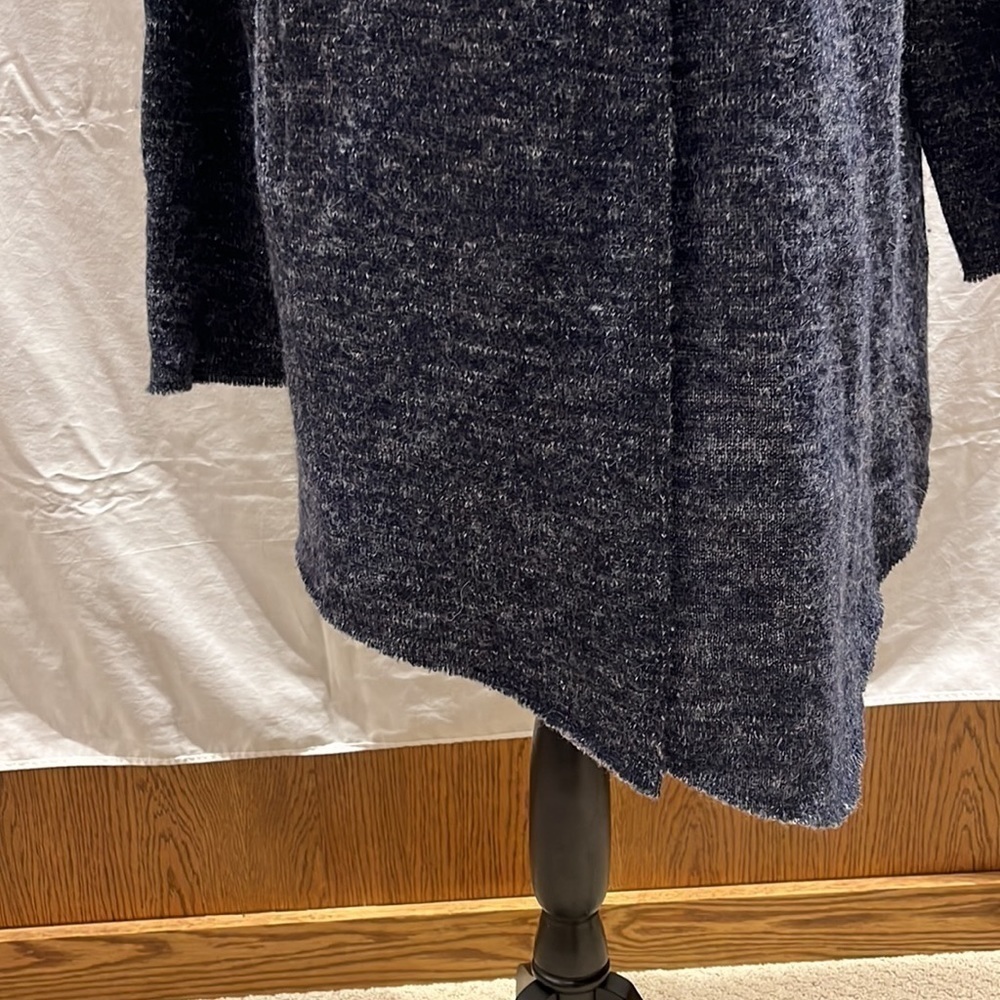 Kenar wool wrap long jacket. Blue grey, size large. - Picture 5 of 10